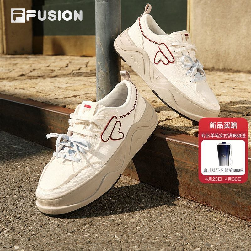 FILA FUSION 斐乐潮牌女鞋厚底帆布鞋2026夏季新款情侣板鞋男鞋子