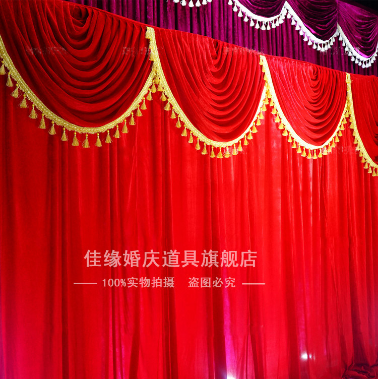新款婚庆背景金丝天鹅绒背景纱幔布幔帷幔幕布结婚礼婚庆道具幔头
