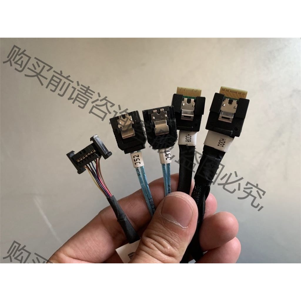 功能正常议价 SlimSAS线 浪潮M5后置SFF8611转 SATAx2