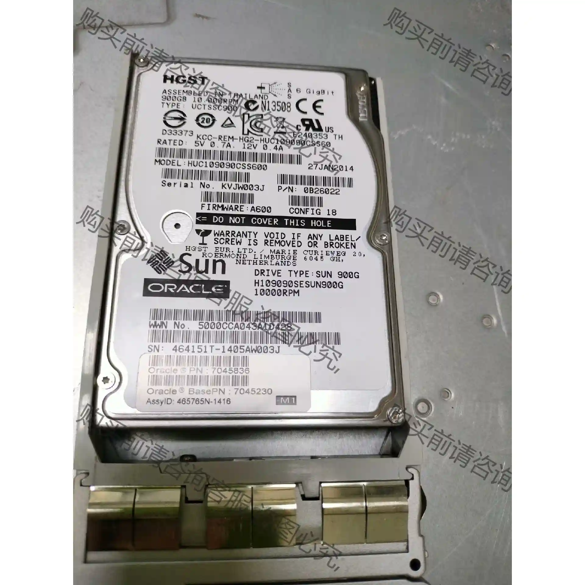 SUN 900G SAS 19K 6gb X3-4 服务器硬 先议价 包上机好用