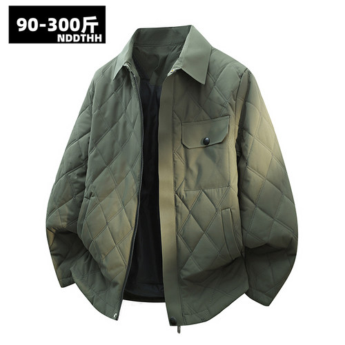 大码美式工装菱格棉衣