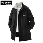 男士 工装 风衣2025新款 加肥加大胖子休闲宽松中长款 外套 春秋季 大码