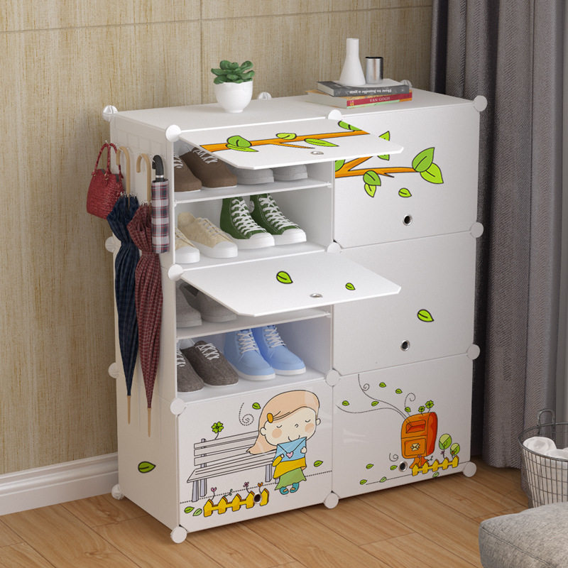 防尘鞋架多层新款卡通贴纸塑料鞋柜简约现代组装简易收纳隔层鞋盒在类目 住宅家具, 柜类, 鞋柜中 - 来自Buy2taobao.com提供专业的淘宝代购服务