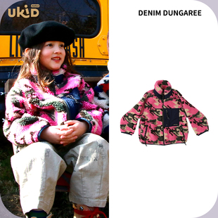秋冬新款 DUNGAREE 儿童女迷彩摇粒绒外套 DENIM 现货