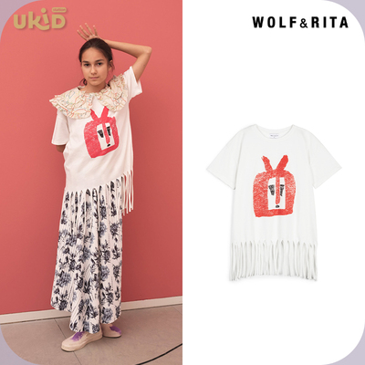 现货 wolf&rita 2023SS 春夏新款童装 流苏T恤