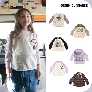 现货 DENIM DUNGAREE  秋冬新款 蜜蜂动物图案拼色长袖T恤