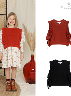 现货 C'era Una Volta 秋冬童装新款 波浪边针织马甲