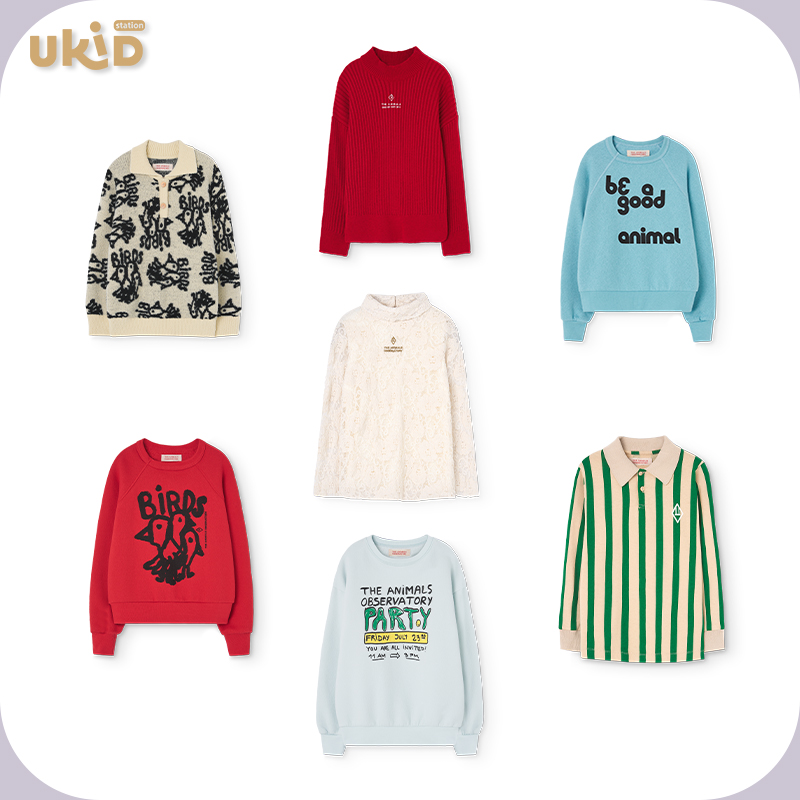 现货 THE ANIMALS OBSERVATORY 24AW秋冬儿童装毛衣针织衫卫衣