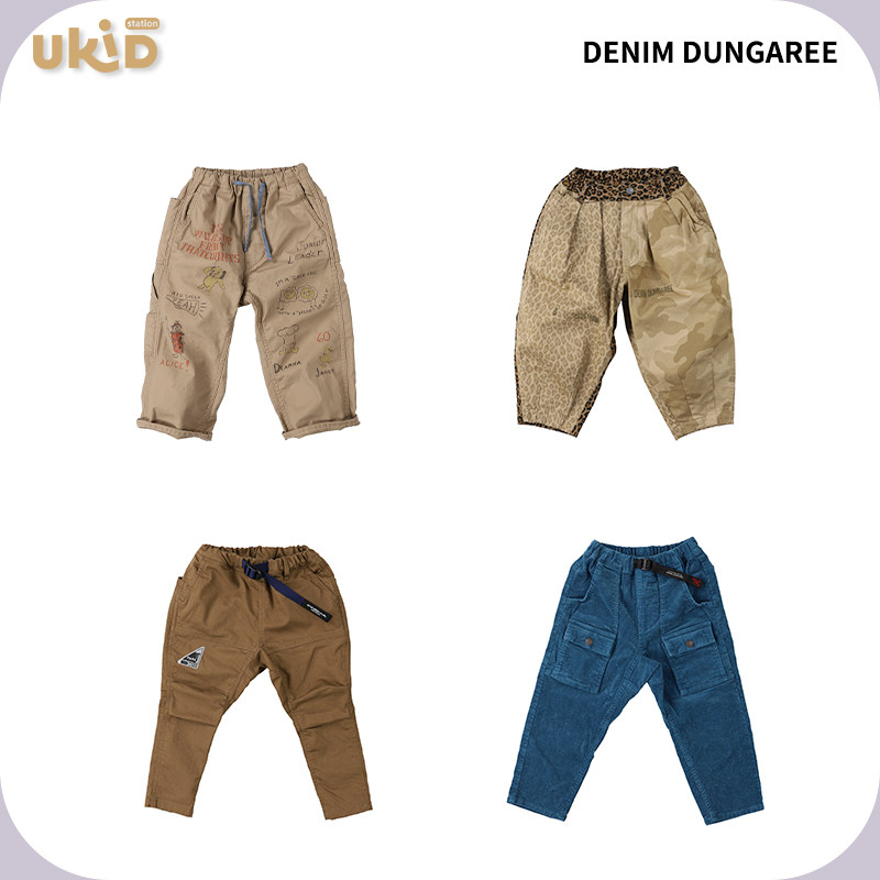 现货 denim dungaree  秋冬新款  涂鸦印花灯芯绒休闲长裤