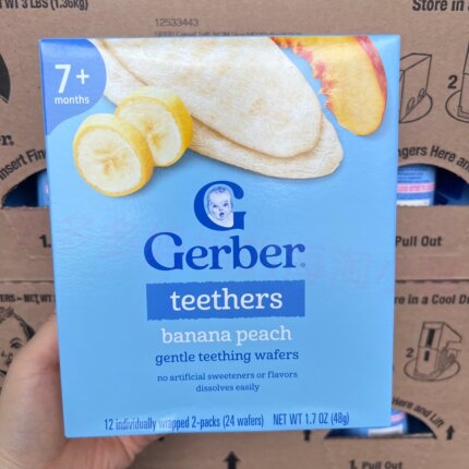 海淘 美国Gerber嘉宝米饼婴儿宝宝饼干黄桃味 手指零食无添加 7+