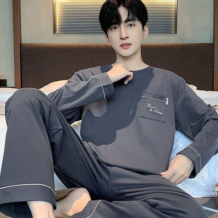 2025新款睡衣男士学生春秋款纯棉套装秋冬季中年爸爸家居服长袖