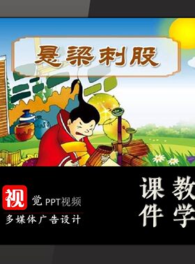 中小学班会课件PPT模板悬梁刺股成语故事背景课前演讲
