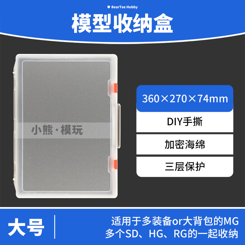 SD HG RG MG大号高达模型透明收纳盒 工具整理玩具储物盒手撕海绵图片