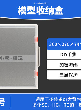 SD HG RG MG大号高达模型透明收纳盒 工具整理玩具储物盒手撕海绵