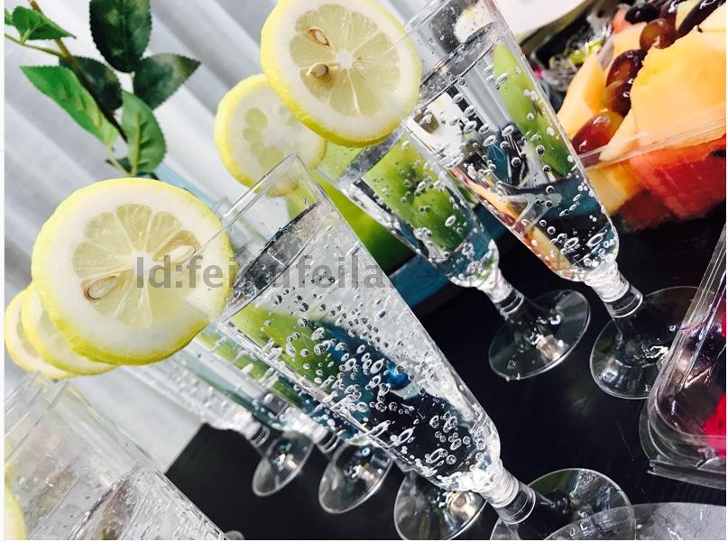 [包邮150个 ]140ml加厚一次性香槟杯/气泡酒杯/透明高脚杯葡萄酒