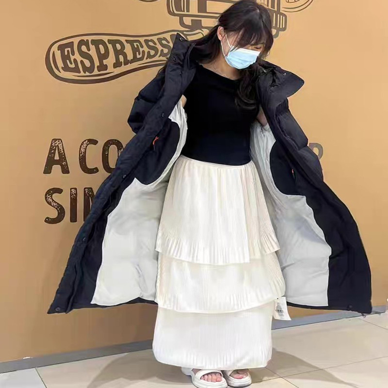剪标款400克左右羽绒小熊耳朵羽绒服女加厚连帽冬季长款过膝外套