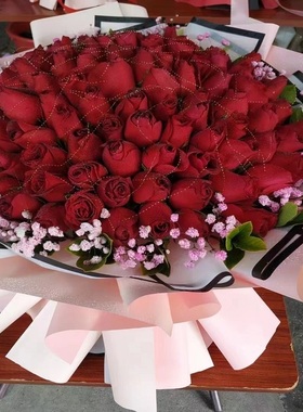 吕梁市鲜花店速递礼物送生日粉红玫瑰束1离石孝义文水县柳林交城