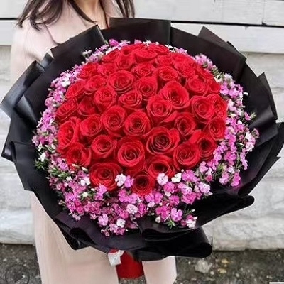 平凉市鲜花店速递礼物送生日粉红玫瑰束18崆峒泾川灵台崇信县庄浪