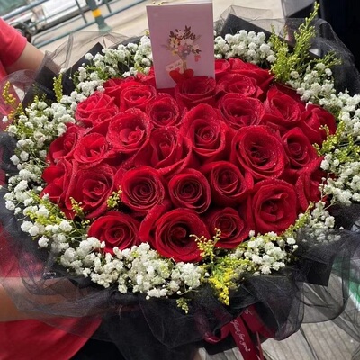 济宁市鲜花店速递礼物送生日粉红玫瑰束18任城邹城鱼台金乡嘉祥县