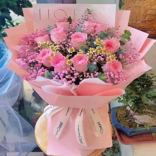 东莞市鲜花店生日束表白红粉玫瑰平时寮步厚街高埗茶大岭山望牛墩