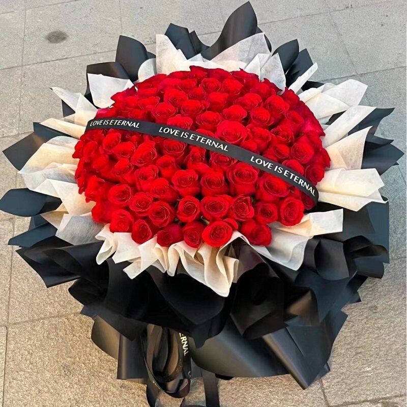 曲靖市鲜花店速递礼物送生日粉红玫瑰束1宣威马龙师宗罗平富源县