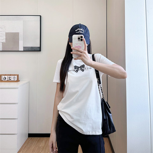 COCO微胖大码女装正肩印花T大码t恤女夏季胖mm百搭纯色宽松体恤