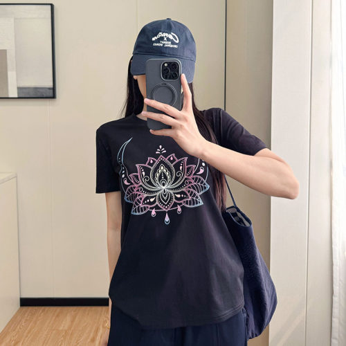 COCO微胖大码女装印花正肩短袖T恤夏季微胖mm薄款宽松显瘦上衣潮