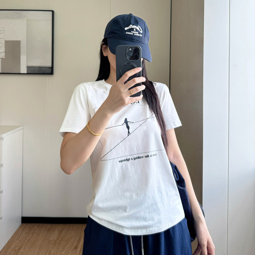 COCO微胖mm短袖T恤女夏季宽松显瘦大码遮肚线条人物印花上衣ins潮