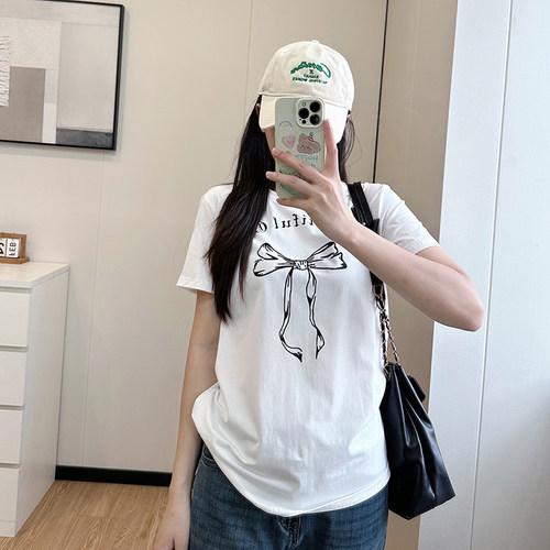 COCO微胖大码夏季短袖女200斤大码2024新款胖mm圆领宽松显瘦T恤潮