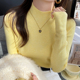黄色半高领羊绒针织打底衫 上衣 软糯毛衣长袖 女装 内搭2025秋冬新款