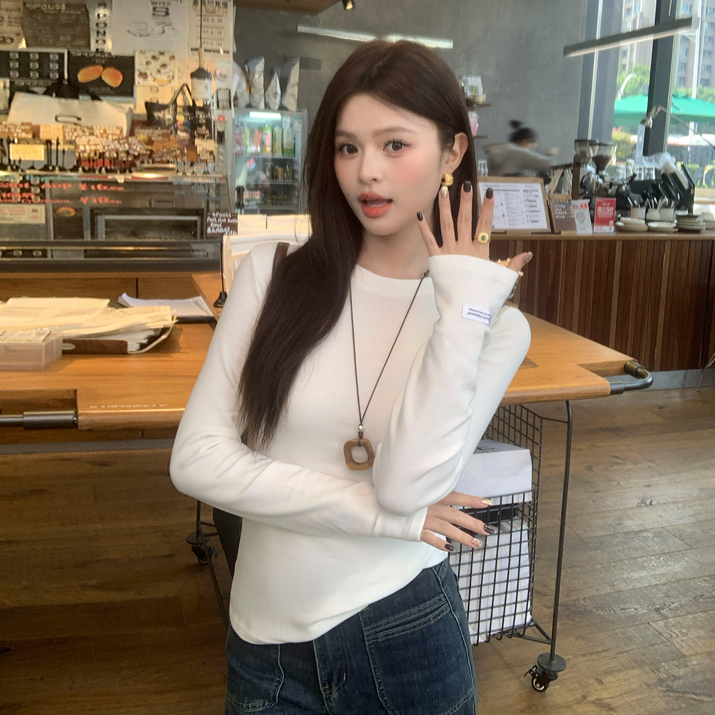 秋冬新款长袖打底衫女装内搭上衣