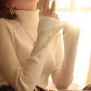 白色高领毛衣女秋冬加厚2025年新款 内搭针织洋气上衣 高级感打底衫