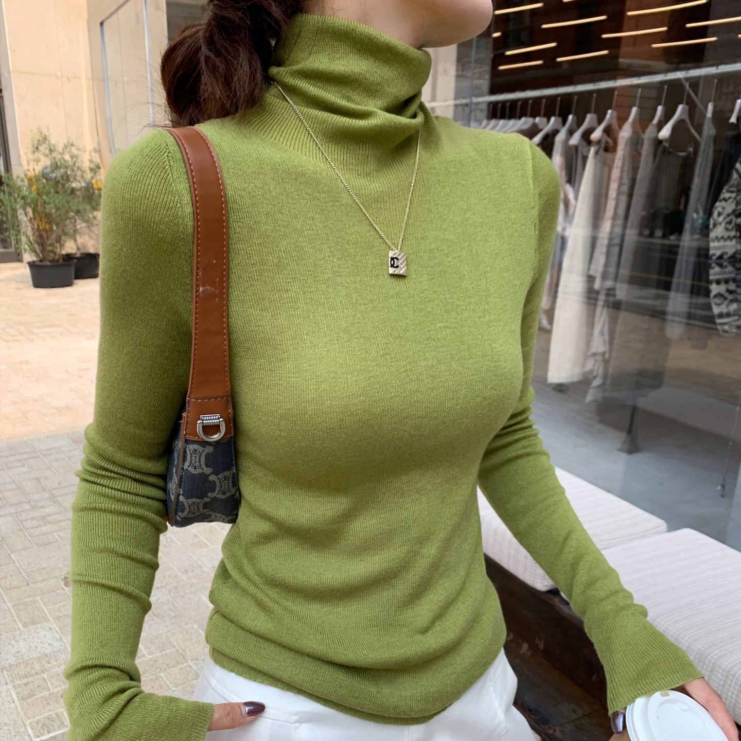龙妹家绿色高领打底衫女内搭毛衣2026春季新款穿搭高级感针织上衣,女装/女士精品,毛针织衫,淘宝优惠券,粉丝福利购,淘宝优惠卷
