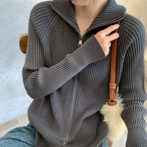 【气质高领针织开衫】高级感外套