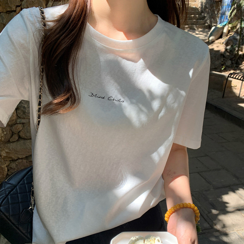 白色圆领棉麻上衣女2025夏季新款