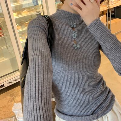 半高领设计感针织衫女