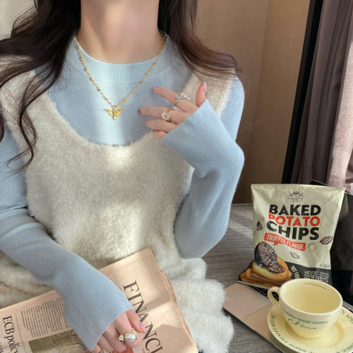 圆领针织打底衫女内搭