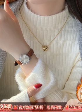 白色毛衣女秋冬季2025新款加绒加厚打底衫内搭保暖针织半高领上衣