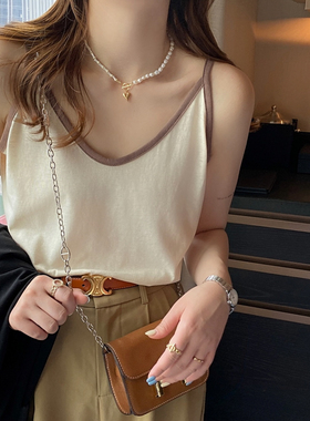 冰丝吊带女士内搭2026春夏季打底背心遮副乳白色宽松外穿无袖上衣