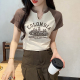 复古短袖 酷辣妹春夏美式 t恤女 小上衣女2026修身 小众独特漂亮短款