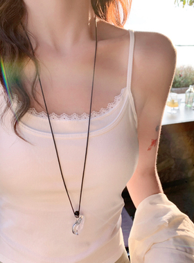 白色假两件蕾丝吊带带胸垫背心女内搭外穿2026春夏新款打底小上衣