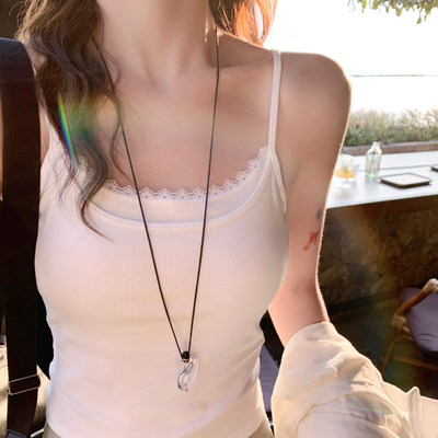 【蕾丝拼接·假两件】纯欲风吊带