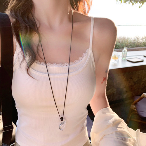 【蕾丝拼接·假两件】纯欲风吊带