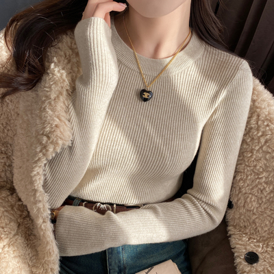 纯色圆领针织2024秋冬新款打底衫