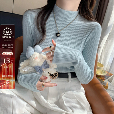 半高领针织打底衫女内搭