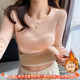 毛衣一体绒上衣 新款 粉色圆领加绒加厚针织打底衫 女内搭保暖秋冬季
