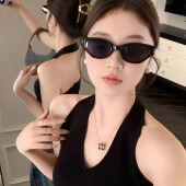 新款 龙妹针织无袖 黑色挂脖吊带上衣女内搭外穿高级春夏季 绝美背心