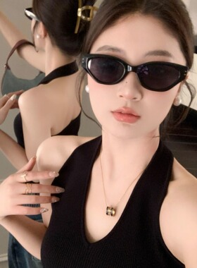 龙妹针织无袖黑色挂脖吊带上衣女内搭外穿高级春夏季新款绝美背心