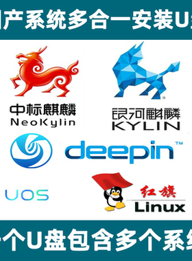 国产系统多合一安装U盘 银河中标麒麟deepin深度uos红旗linux装机