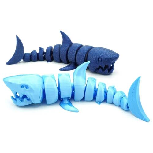 海洋动物生物可活动关节男孩鲨鱼巨齿鲨玩具海洋世界儿童3d打印